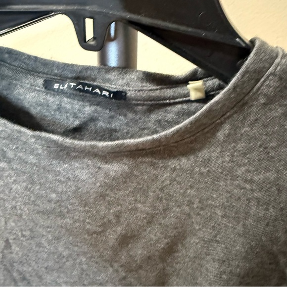 Elie Tahari Charcoal Short Sleeve Tee - Picture 2 of 7